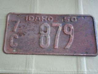 1950 Idaho License Plate Collectible Antique Vintage 7c 879