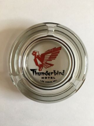 Vintage Mid Century Glass Thunderbird Hotel Ashtray Las Vegas Nevada Eagle