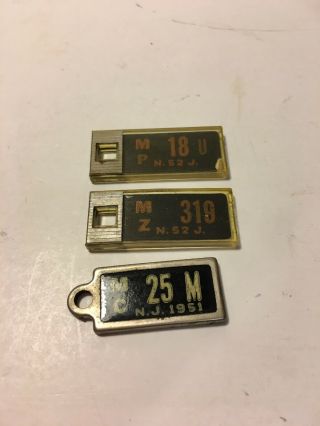 Vintage 1951 Nj Disabled American Veterans Dav Mini License Plate Key Tags
