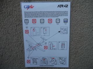 Gill Air Atr 42 Airline Safety Card