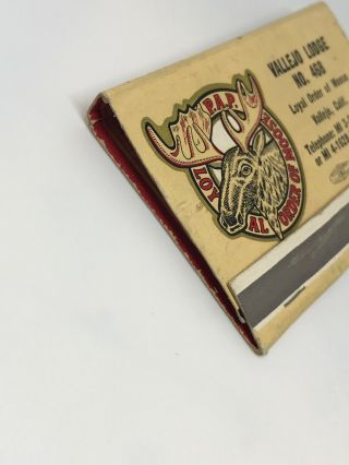 1940s Loyal Order of Moose Lodge 468 Vallejo Lodge CA Matchbook 2