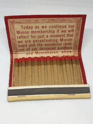 1940s Loyal Order of Moose Lodge 468 Vallejo Lodge CA Matchbook 5
