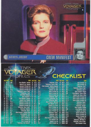 1998 Star Trek Voyager Profiles - Complete 90 Card Set