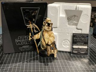 " Rare " Star Wars Gentle Giant Logray Ewok Medicine Man Mini Bust 324/1400