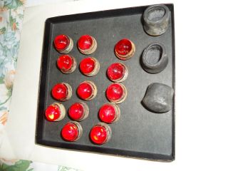 14 Vintage Red Glass Reflectors - Sign,  Railroad - Rare,  Hard To Find