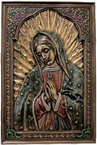 Our Lady Of Guadalupe Plaque Cold Cast Bronze
