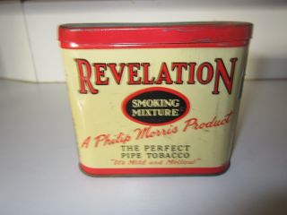Antique/vintage Revelation Philip Morris Smoking Mixture Pipe Tobacco Tin Small