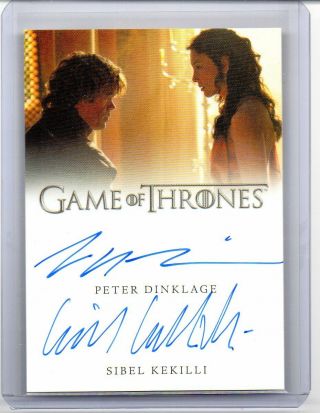 Game Of Thrones Inflexions Peter Dinklage/tyrion,  Sibel Kekilli/shae Dual Auto
