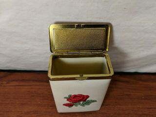 Vintage Princess Gardner White Cigarette Case with Applique Rose 2