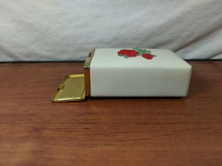 Vintage Princess Gardner White Cigarette Case with Applique Rose 4