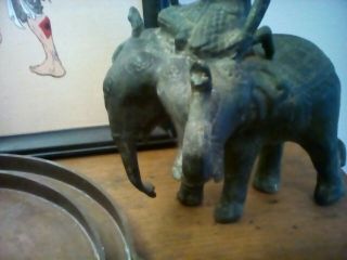 Hindu antique bronze statue three headed elephant 3