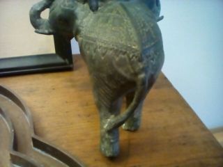 Hindu antique bronze statue three headed elephant 6