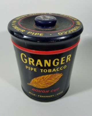 Vintage Granger Pipe Tobacco Rough Cut Pointer Dog 14 Oz Tin (empty)