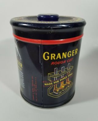 Vintage Granger Pipe Tobacco Rough Cut Pointer Dog 14 OZ Tin (Empty) 3