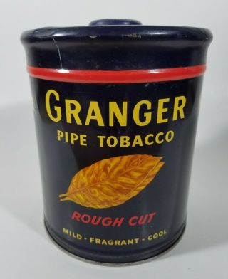 Vintage Granger Pipe Tobacco Rough Cut Pointer Dog 14 OZ Tin (Empty) 4