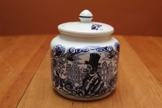 Vintage Royal Goedewaagen Gouda 1462 Delft Tobacco Jar With Abraham Lincoln Euc