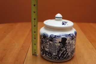 Vintage Royal Goedewaagen Gouda 1462 Delft Tobacco Jar with Abraham Lincoln EUC 2