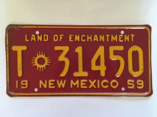 1959 Mexico Trailer License Plate Mint/nos/vg Scarce Type In Any