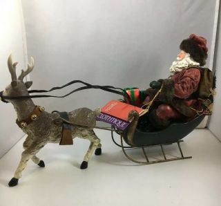 Dept 56 Clothtique Possible Dreams Santa Reindeer Dashing through Snow 713810 2