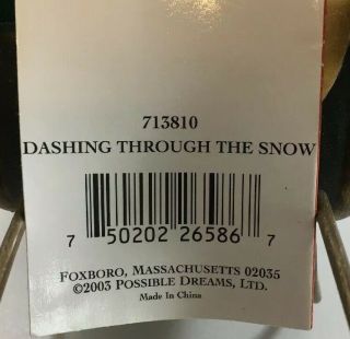 Dept 56 Clothtique Possible Dreams Santa Reindeer Dashing through Snow 713810 6