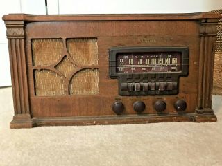 Vintage 1940s Old Firestone " Airchief " Art Deco Depression Era Antique Radio