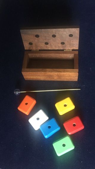 Vintage Bloxo Wood Color Block Escape Penetration Magic Trick From The 1970 