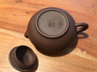 Japanese Petite Ceramic Teapot Brown Glaze Hand Painted with UNDERWATER GOLDFISH 4