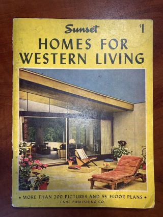 Vintage 1954 California House Plans Sunset Homes For Western Living Mid Century