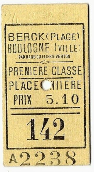 Railway Ticket: France: Berck (plage) - Boulogne Ville