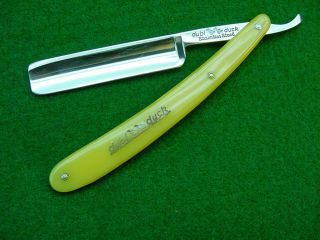 Vintage Dubl - Duck " Stainless Steel " Straight Razor,  Inlayed 3 - Pin Scales,  L@@k