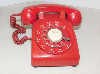 Western Electric Bell System Vintage Red Rotary Dial Telephone Ships