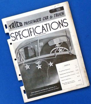 1946 Trico Windshield Wiper Car & Truck Specifications Book