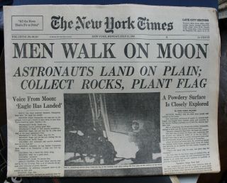 Men Walk On Moon:the York Times,  July 21 1969 - Reporting On Apollo 11