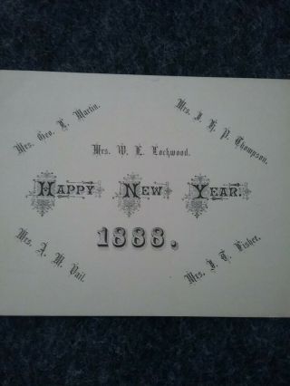 Vintage Happy Year Card 1888 Victorian 3