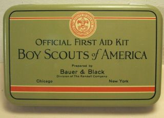 1932 OFFICIAL BOY SCOUTS OF AMERICA FIRST AID KIT w/TIN,  POUCH,  & GUIDE BOOKLET 3
