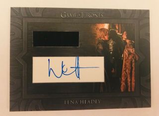 Rittenhouse Game Of Thrones Inflexions Autograph Relic Lena Headey Auto - Cersei