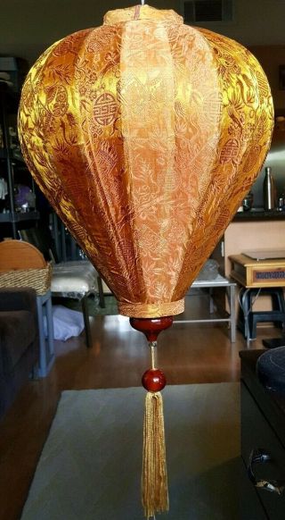 Traditional Chinese Fabric Lantern 18.  5 "