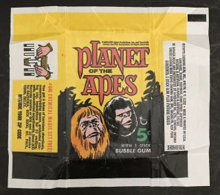 1968 Planet Of The Apes Wax Pack Wrapper Vintage