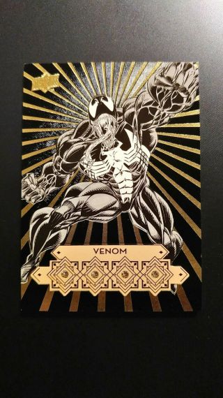 Venom 2016 Ud Upper Deck Marvel Gems Quad Diamond Black Ssp Rare Card Dmg - 3