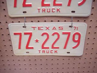 1971 TRUCK TEXAS LICENSE PLATE - PLATES PAIR OR SET OLD STOCK REPLACEMENTS 3