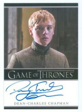 Dean - Charles Chapman " Tommen Baratheon Autograph Card " Game Of Thrones Season 5