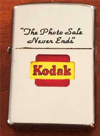 Old Vintage 1958 Zippo Lighter Adv Kodak Camera