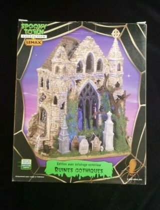 Lemax 65342 Gothic Ruins Spooky Town Lighted Building Halloween Decor Retired
