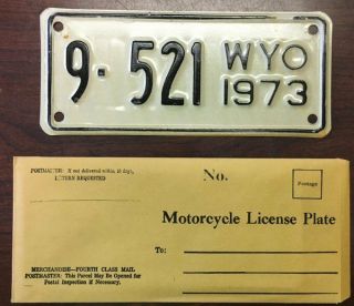 1973 Wyoming Motorcycle License Plate