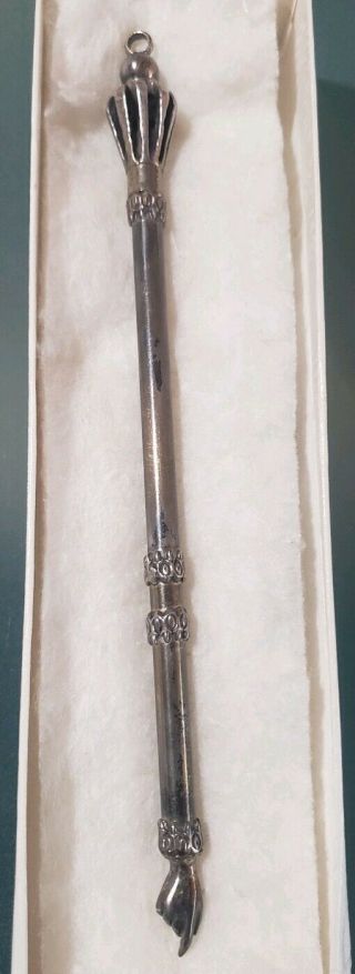 Judaica Sterling Silver Jewish Torah Pointer Yad Stick Engraved And Dated