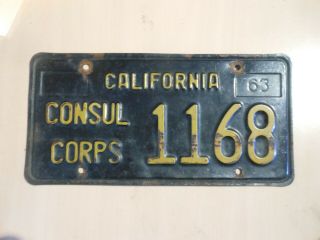 Consul Corps California Black License Plate All.  See 2 Pictures