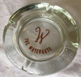 Vintage The Watergate Hotel Glass Ashtray Nixon Political Washington Dc