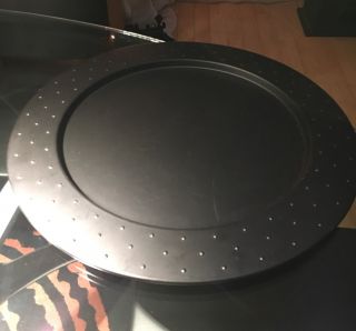Large Alessi Serving Tray In Black Epoxy Resin Bake Coloured Steel
