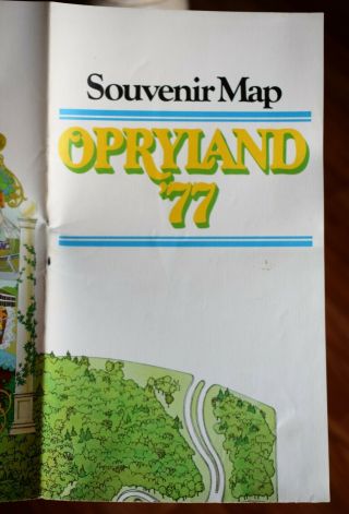 Vintage 1977 Opryland Souvenir Park Map Nashville Tennessee Grand Old Opry