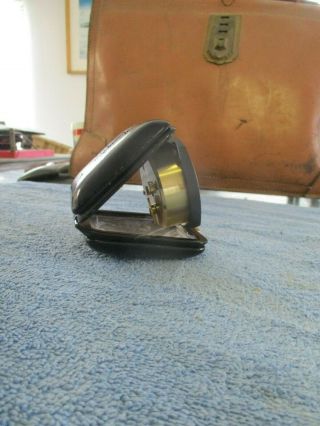 Vintage mid century Bulova 8 (day) swiss made travel clock w leather case 4